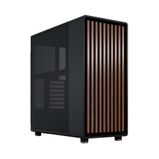Fractal Design North - Genuine Walnut Wood Front - Mesh Side Panels - Two 140mm Aspect PWM Fans Included - Type C USB - ATX Airflow Mid Tower PC Gaming Case,Charcoal Black - FD-C-NOR1C-01
